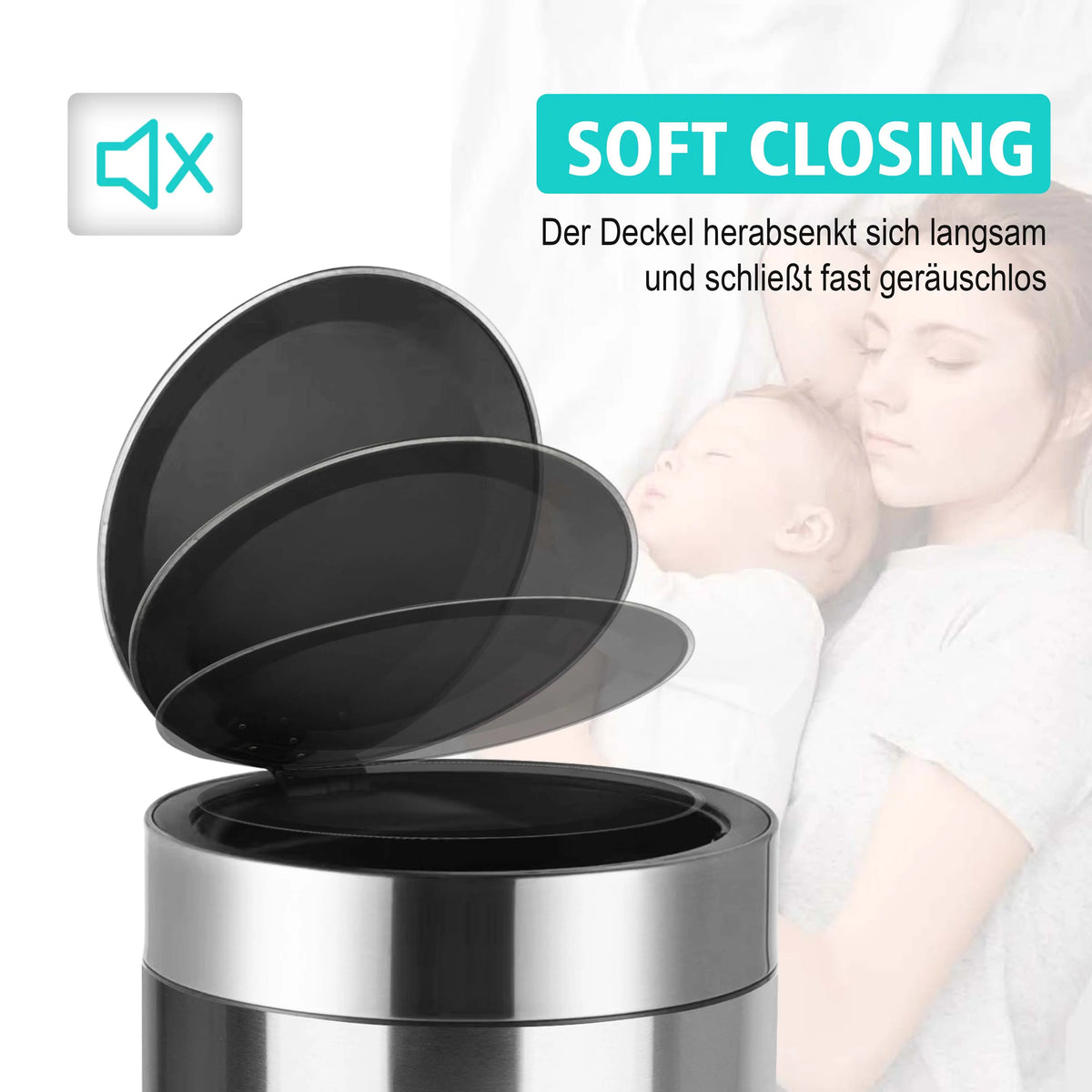 Sensor Mülleimer 30L, rund Ribelli