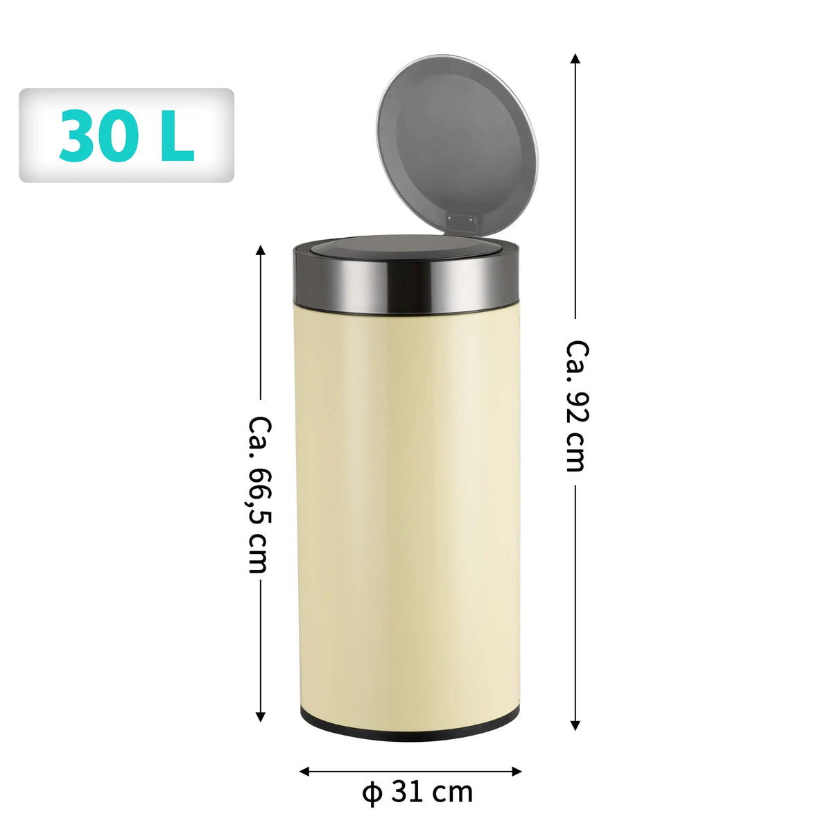 Sensor Mülleimer 30L, rund Ribelli