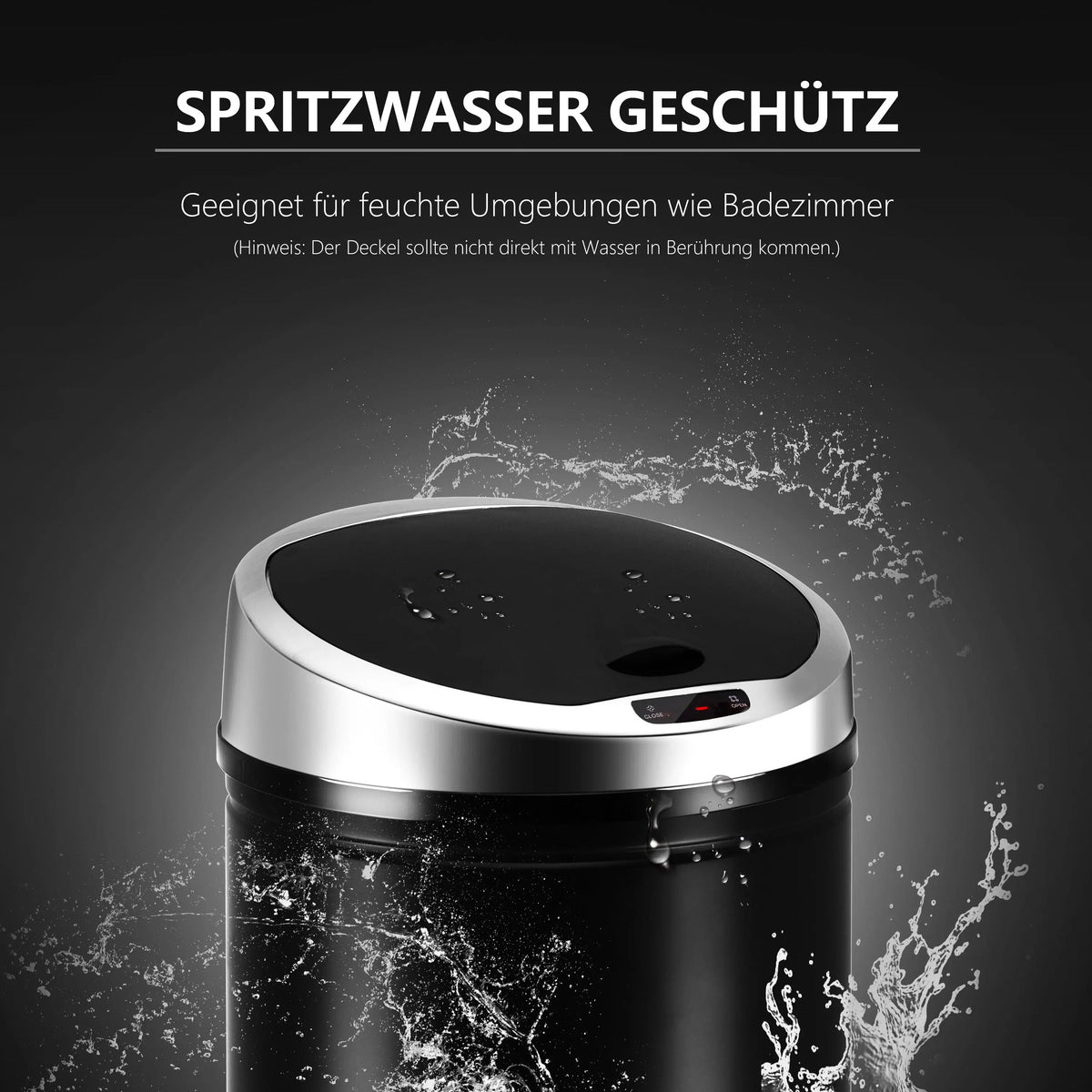 RIBELLI Mülleimer mit Sensor 40, 50, 60 Liter, Edelstahl – Ansicht 4
