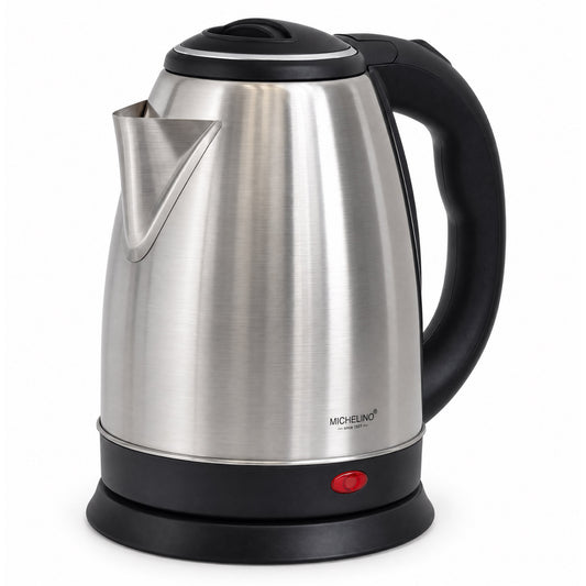 MICHELINO Edelstahl-Wasserkocher 1,8L – 1800W, LED-Anzeige, VDE-Stecker & Eco-Edelstahl #304