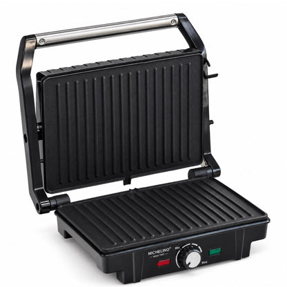 MICHELINO Kontaktgrill XXL 2200W – 29×24 cm, 150°/180° Tischgrill, Fettablauf & Temperaturwahl