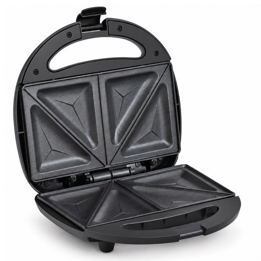 MICHELINO Sandwichmaker 2er Schwarz Matt – 750W, Keramik-Antihaft, Verriegelung & Kabelaufwicklung