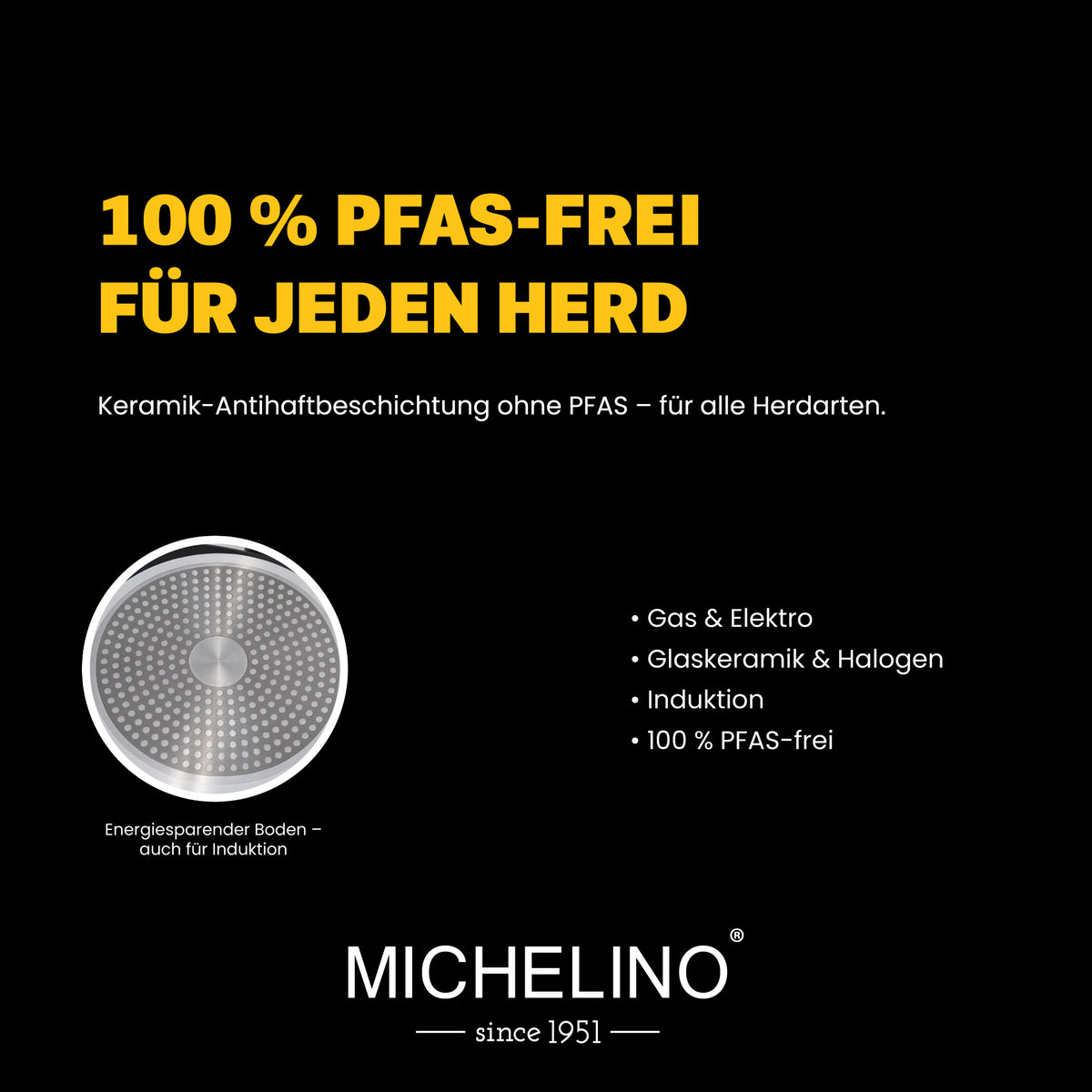 MICHELINO Grillpfanne 24 × 24 cm Serie New Nora Schwarz – PFAS-frei, Keramikbeschichtung, induktionsgeeignet – Ansicht 6