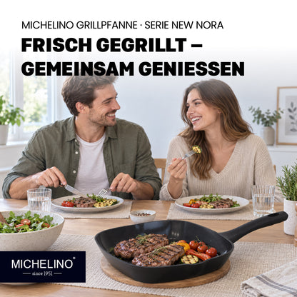 MICHELINO Grillpfanne 24 × 24 cm Serie New Nora Schwarz – PFAS-frei, Keramikbeschichtung, induktionsgeeignet – Ansicht 8