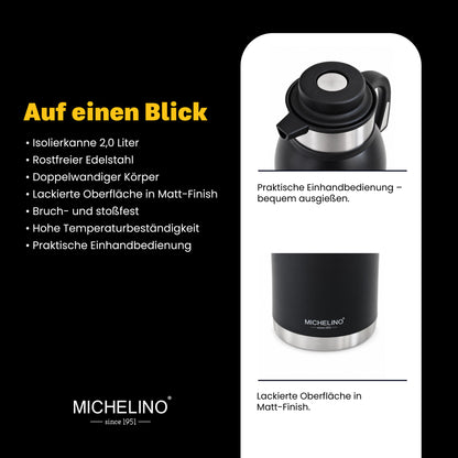 MICHELINO Isolierkanne 2,0 l Serie Marie Schwarz – Ansicht 4