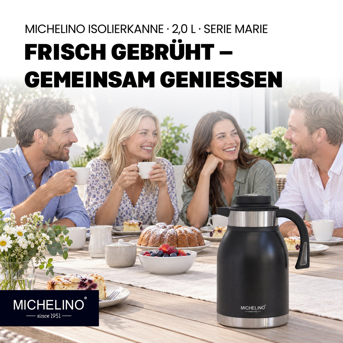 MICHELINO Isolierkanne 2,0 l Serie Marie Schwarz – Ansicht 8
