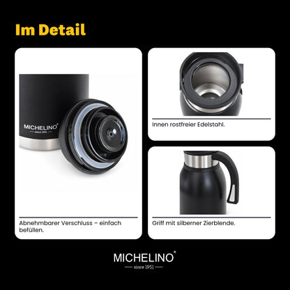 MICHELINO Isolierkanne 2,0 l Serie Marie Schwarz – Ansicht 9