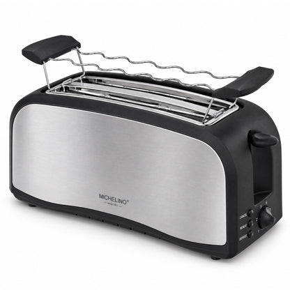 MICHELINO Toaster 4-Scheiben 1400 Watt Edelstahl Schwarz