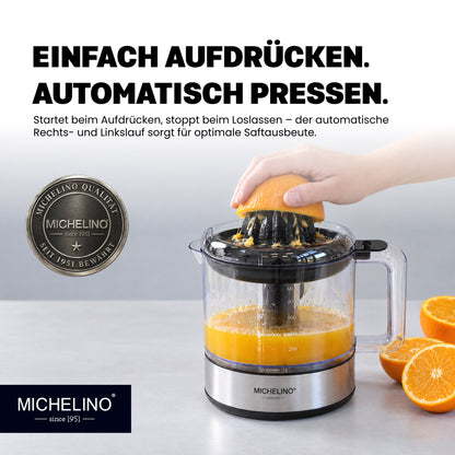 MICHELINO Elektrische Zitruspresse 1,0 Liter – 30W mit 2 Presskegeln & Aromaschutz – Ansicht 3