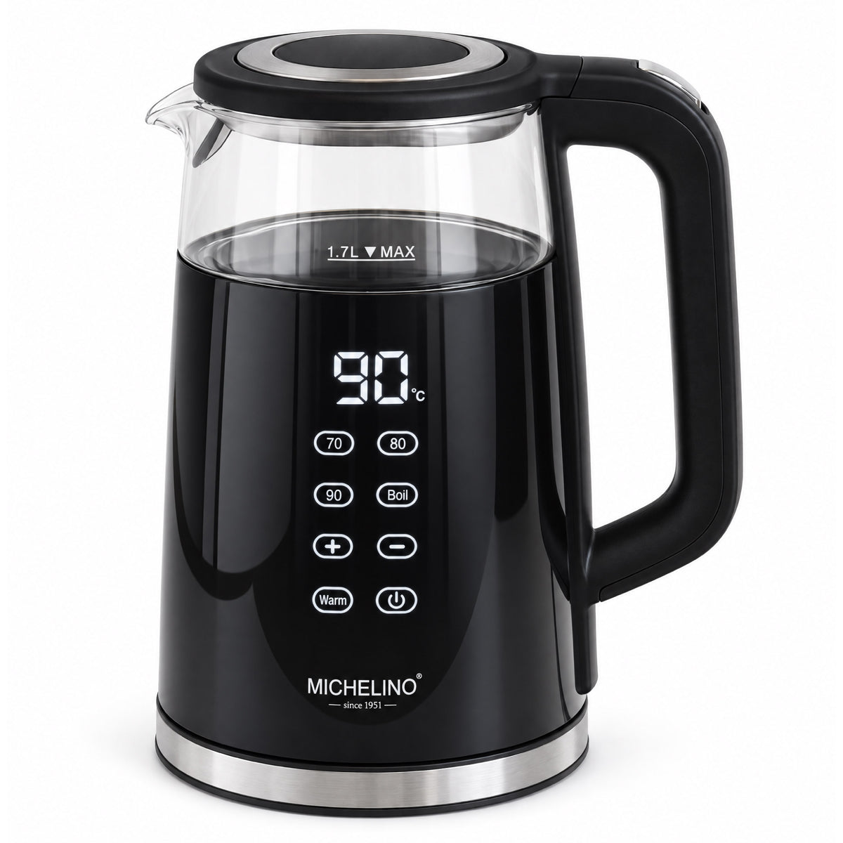 MICHELINO Digitaler Wasserkocher 1,7 Liter mit Temperaturwahl