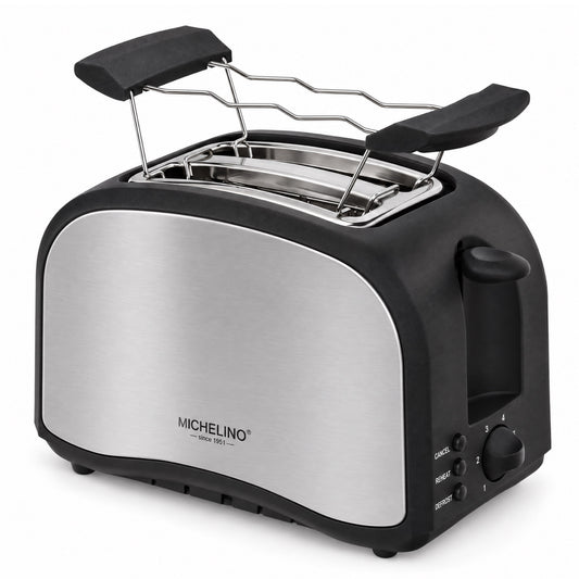 MICHELINO Toaster 2 Scheiben 800 Watt Edelstahl