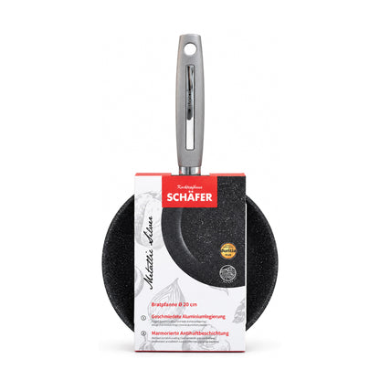 SCHÄFER Bratpfanne Ø 20 cm Metallic Silver – Antihaftbeschichtung, induktionsgeeignet