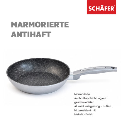 SCHÄFER Bratpfanne Ø 24 cm Metallic Silver – Antihaftbeschichtung, induktionsgeeignet – Ansicht 3