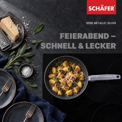 SCHÄFER Bratpfanne Ø 24 cm Metallic Silver – Antihaftbeschichtung, induktionsgeeignet – Ansicht 7