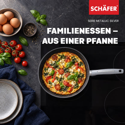 SCHÄFER Bratpfanne Ø 28 cm Metallic Silver – Antihaftbeschichtung, induktionsgeeignet – Ansicht 7