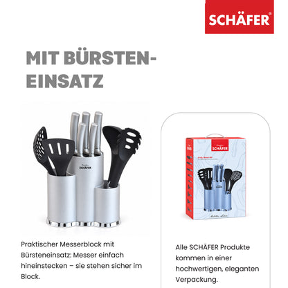 SCHÄFER 10-tlg. Messerblock Silver – Ansicht 3