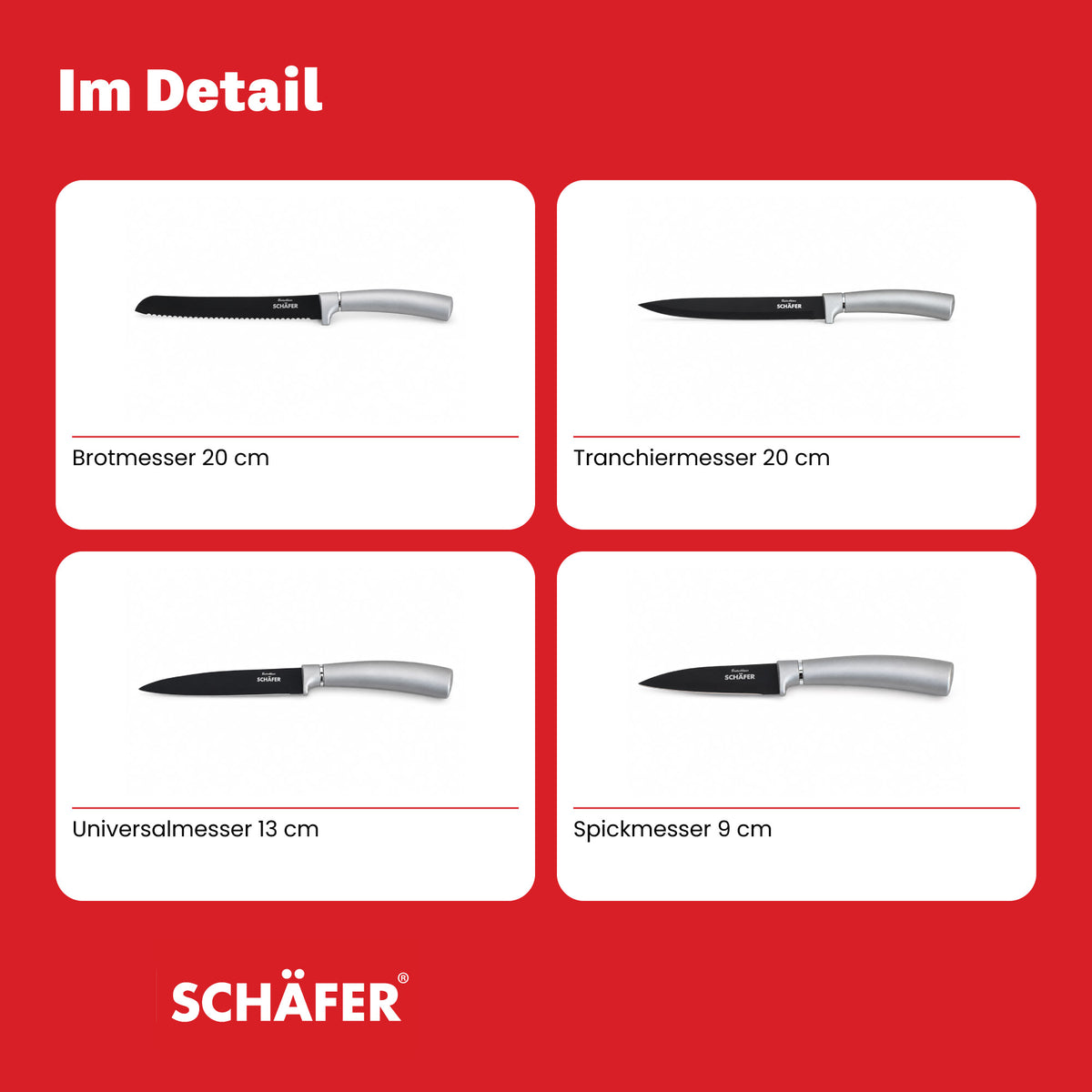 SCHÄFER 10-tlg. Messerblock Silver – Ansicht 8