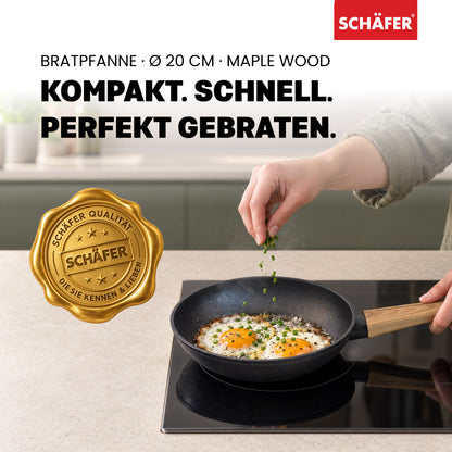 SCHÄFER Bratpfanne Ø 20 cm Maple Wood – Antihaftbeschichtung, induktionsgeeignet – Ansicht 2