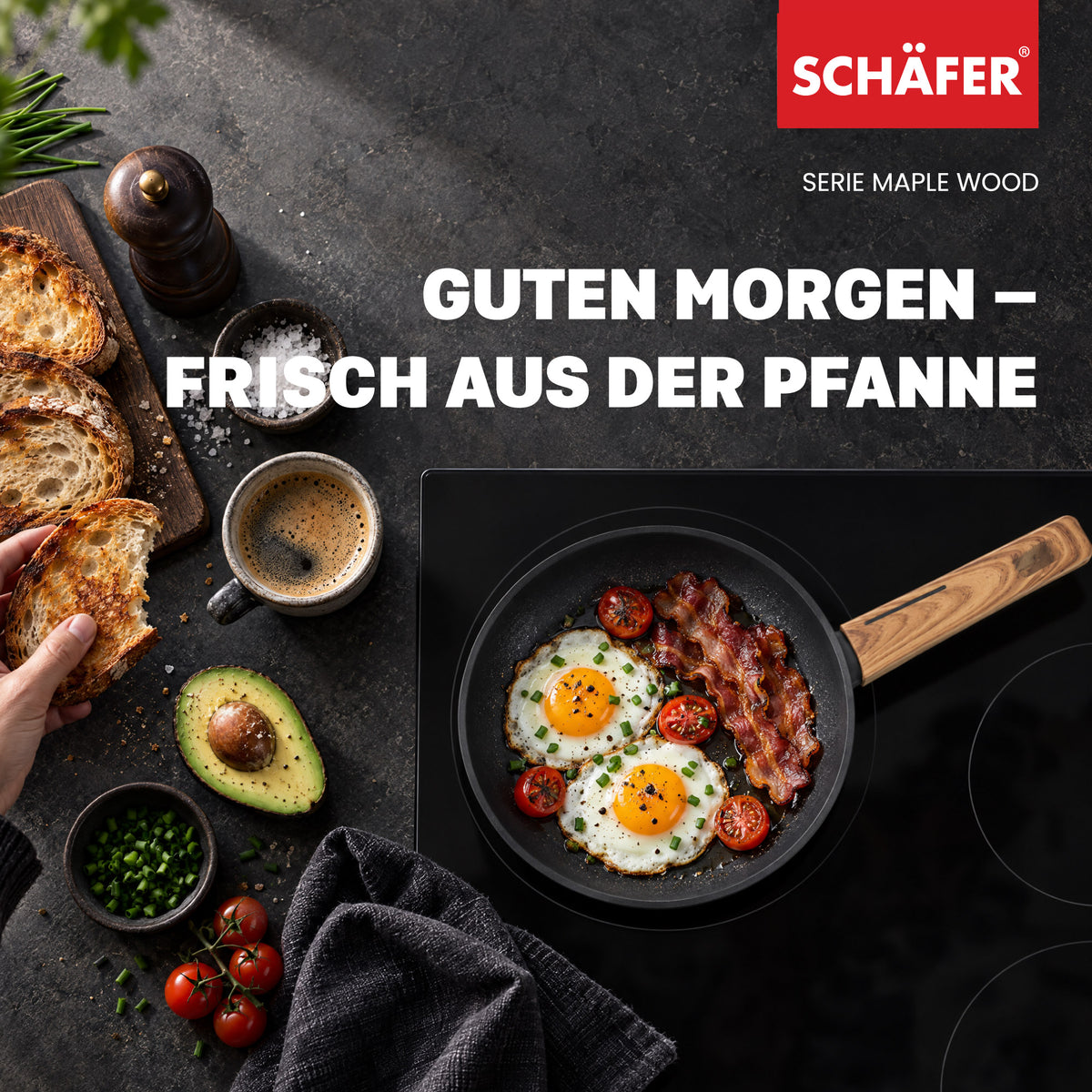 SCHÄFER Bratpfanne Ø 20 cm Maple Wood – Antihaftbeschichtung, induktionsgeeignet – Ansicht 7