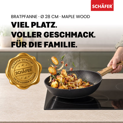SCHÄFER Bratpfanne Ø 28 cm Maple Wood – Antihaftbeschichtung, induktionsgeeignet – Ansicht 2