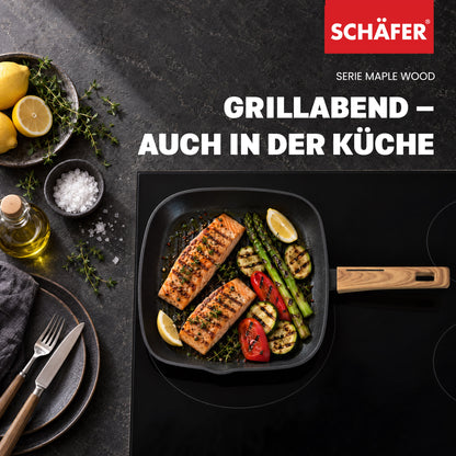 SCHÄFER Grillpfanne 28 × 28 cm Maple Wood – Antihaftbeschichtung, induktionsgeeignet – Ansicht 7