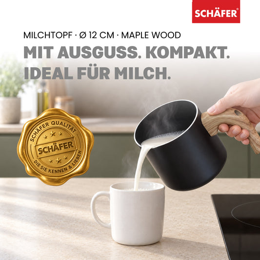 SCHÄFER Milchtopf Ø 14 cm Maple Wood – Antihaftbeschichtung, induktionsgeeignet – Ansicht 2