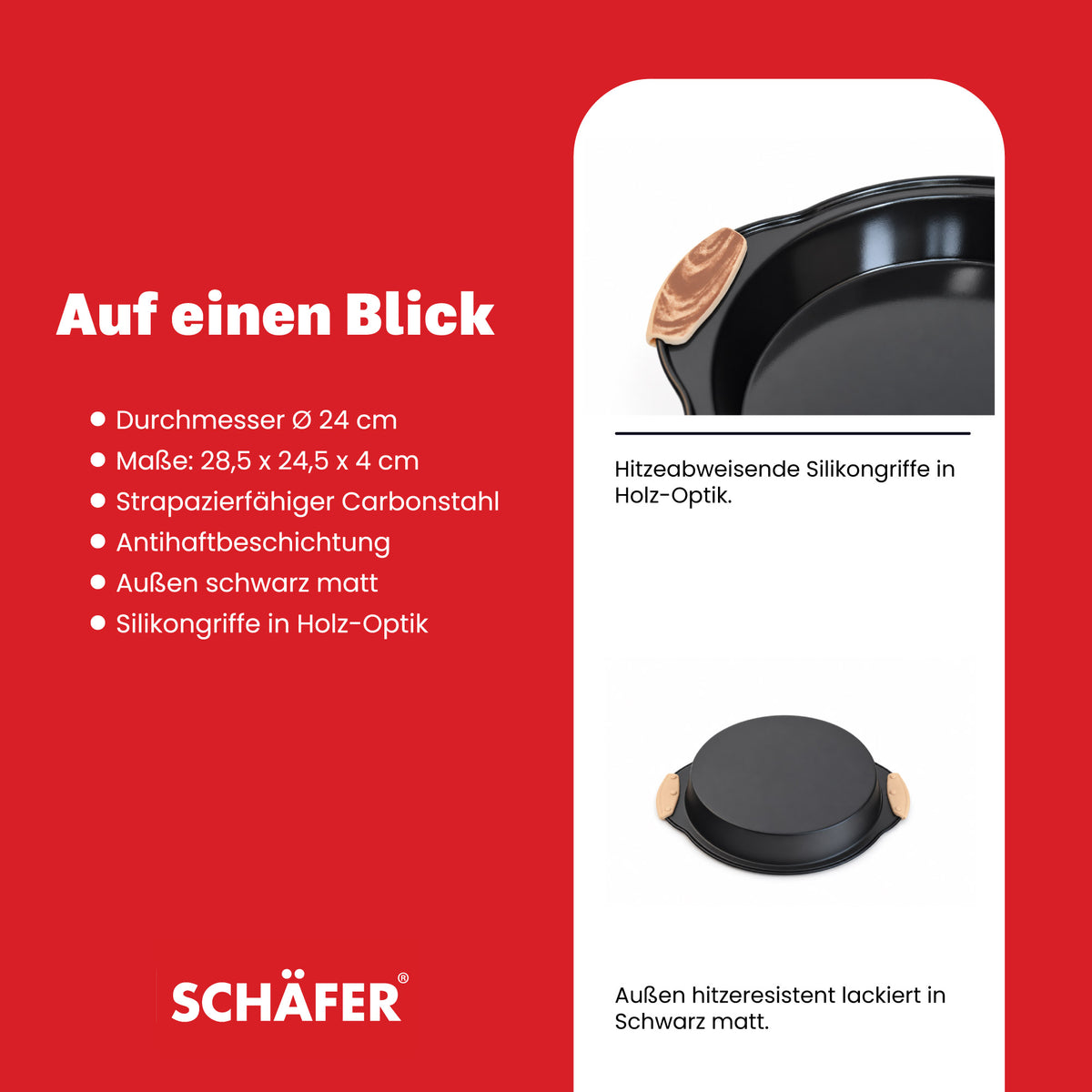 SCHÄFER Backform Ø 24 cm Serie Maple Wood – Ansicht 4