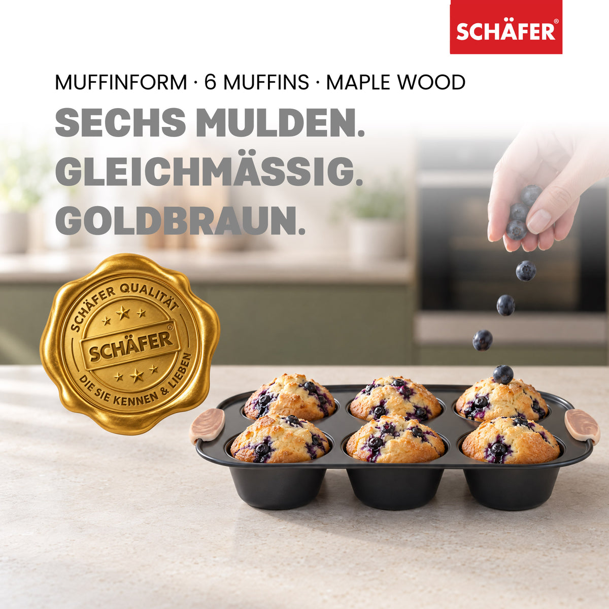 SCHÄFER Muffinform 35 × 22 × 4,8 cm Serie Maple Wood – Ansicht 2