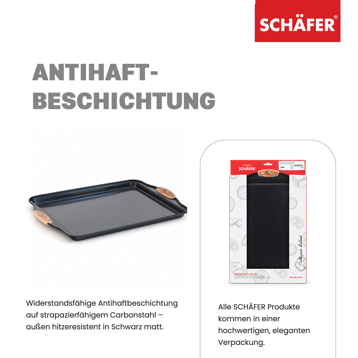 SCHÄFER Backblech 38,5 × 35,5 cm Serie Maple Wood – Ansicht 3