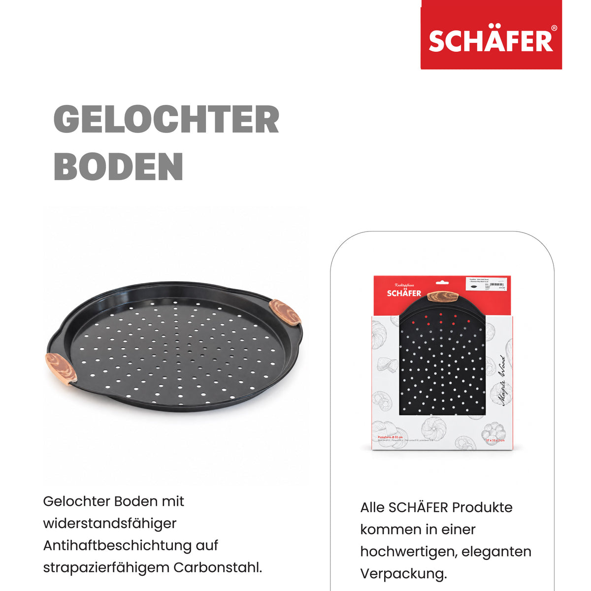 SCHÄFER Pizzaform Ø 32 cm Serie Maple Wood – Ansicht 3