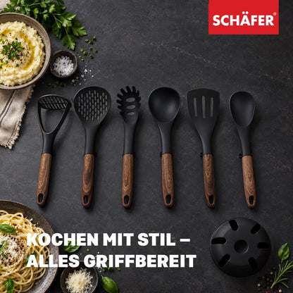 SCHÄFER 7-tlg. Küchenhelfer-Set Maple Wood – hitzebeständig bis 180 °C – Ansicht 7