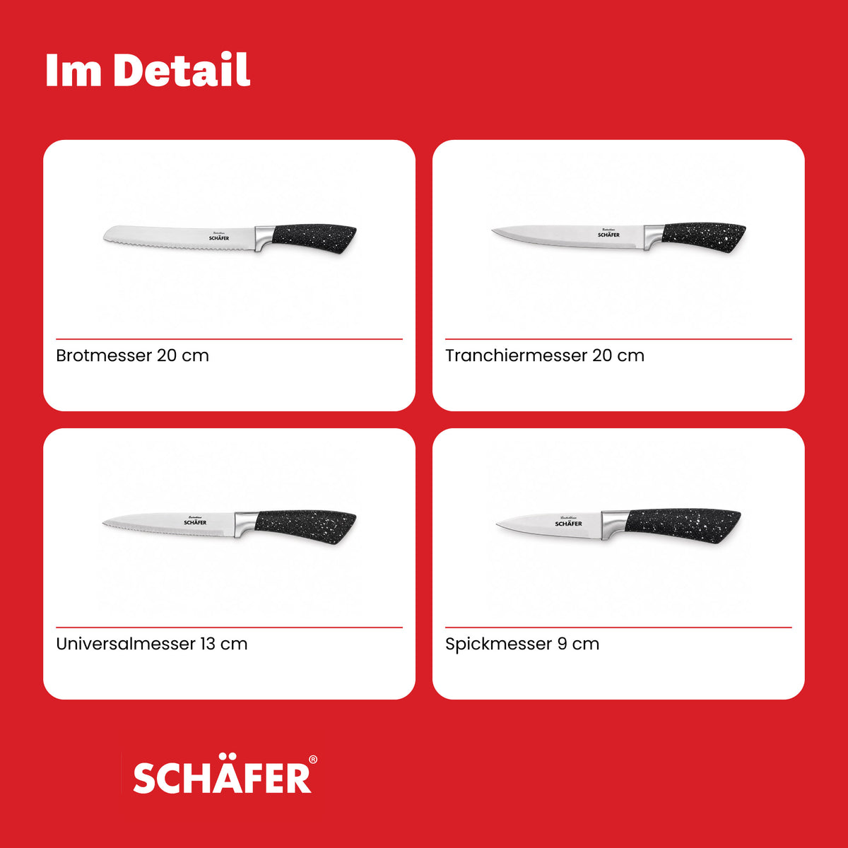 SCHÄFER 7-tlg. Messerblock Black – Ansicht 5