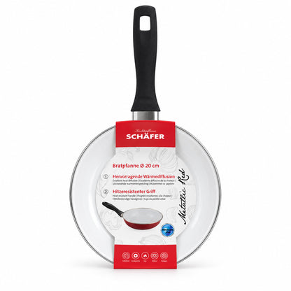 SCHÄFER Emaille Bratpfanne Ø 20 cm Metallic Red – induktionsgeeignet