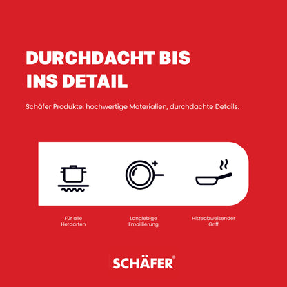 SCHÄFER Emaille Bratpfanne Ø 20 cm Metallic Red – induktionsgeeignet – Ansicht 5