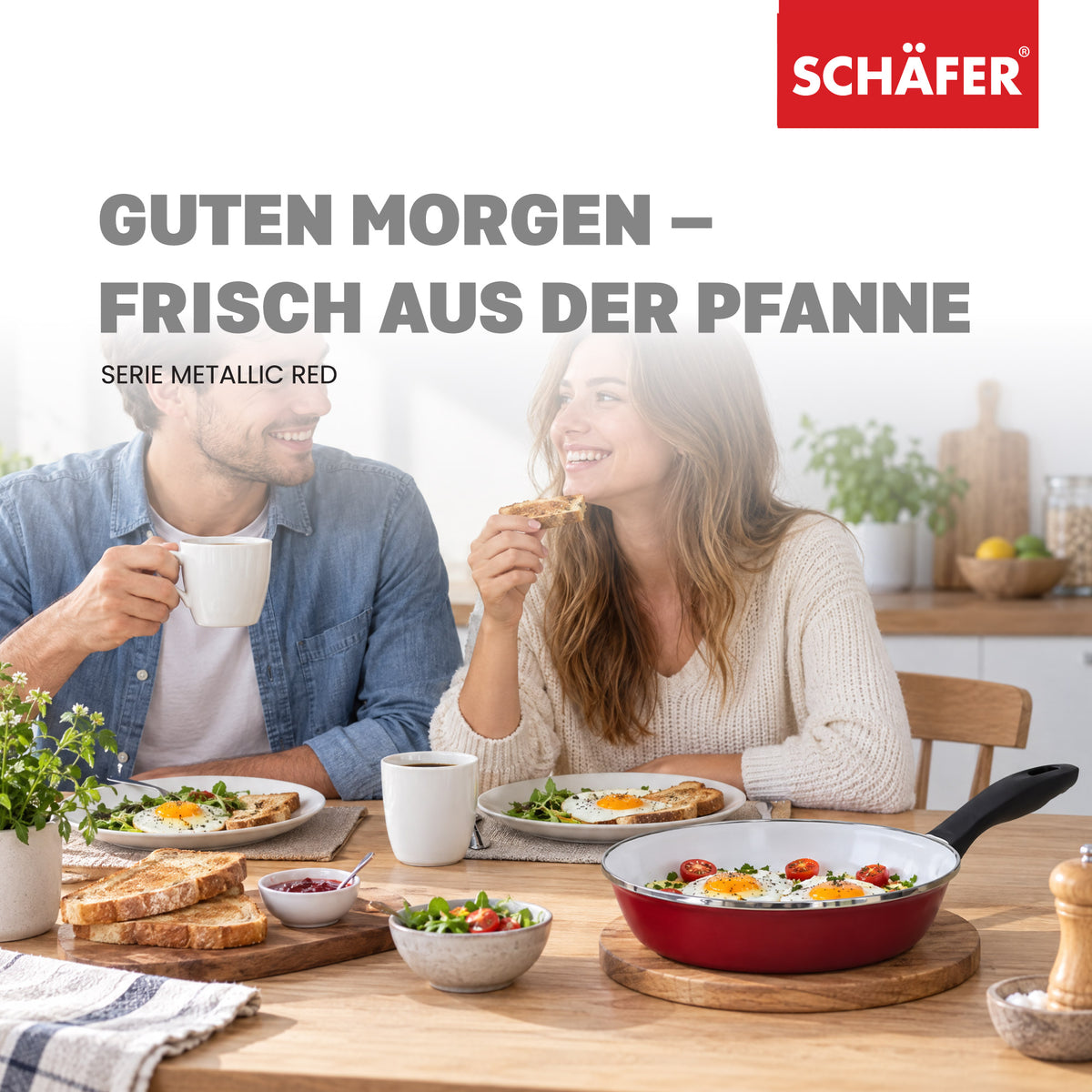 SCHÄFER Emaille Bratpfanne Ø 20 cm Metallic Red – induktionsgeeignet – Ansicht 7