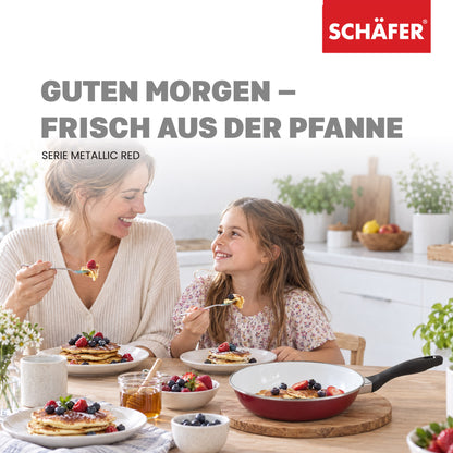 SCHÄFER Emaille Bratpfanne Ø 24 cm Metallic Red – induktionsgeeignet – Ansicht 7