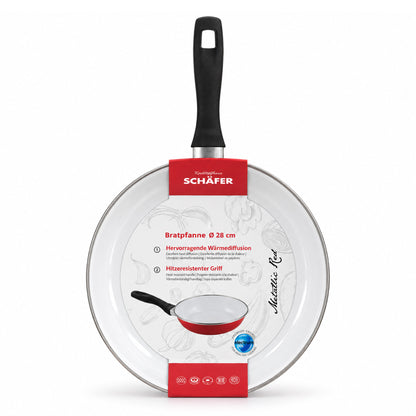 SCHÄFER Emaille Bratpfanne Ø 28 cm Metallic Red – induktionsgeeignet