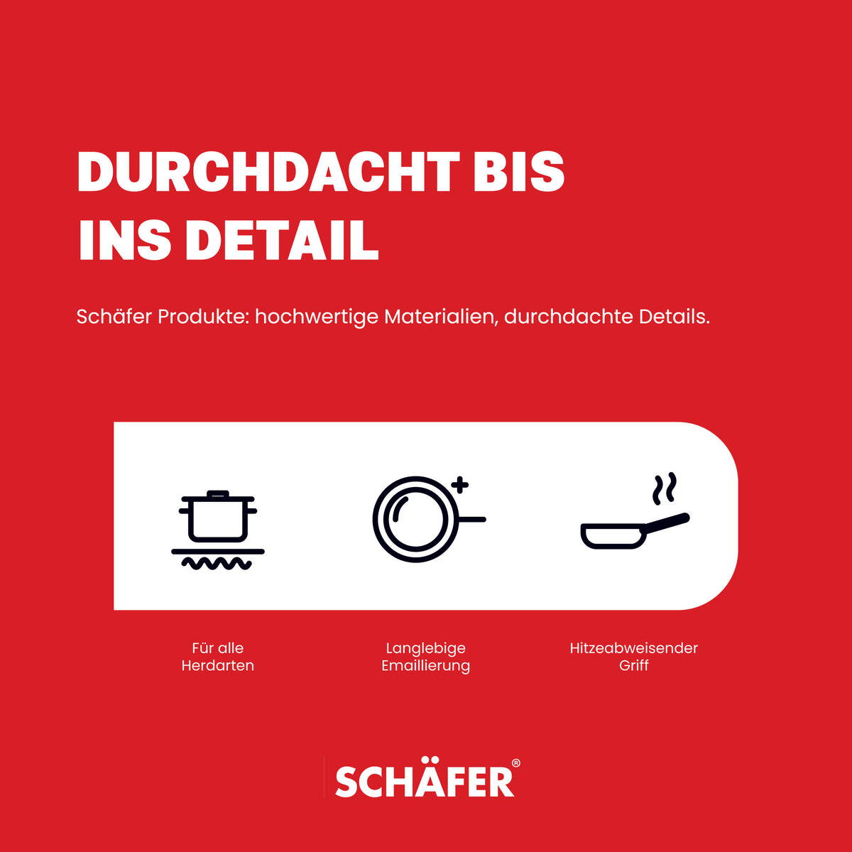 SCHÄFER Emaille Bratpfanne Ø 28 cm Metallic Red – induktionsgeeignet – Ansicht 5