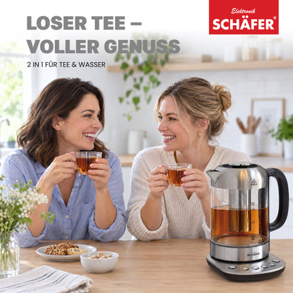 SCHÄFER Wasserkocher 1,7 l Temperaturwahl Silber 2200 Watt – Ansicht 7
