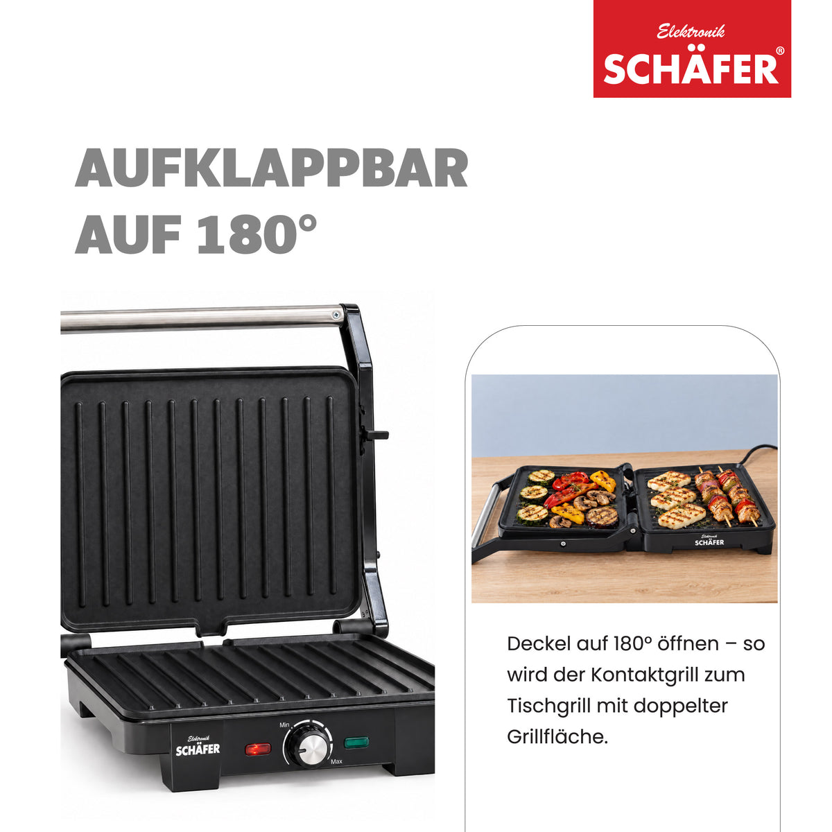 SCHÄFER Kontaktgrill 36,5 × 36 cm 2200 Watt – Ansicht 3