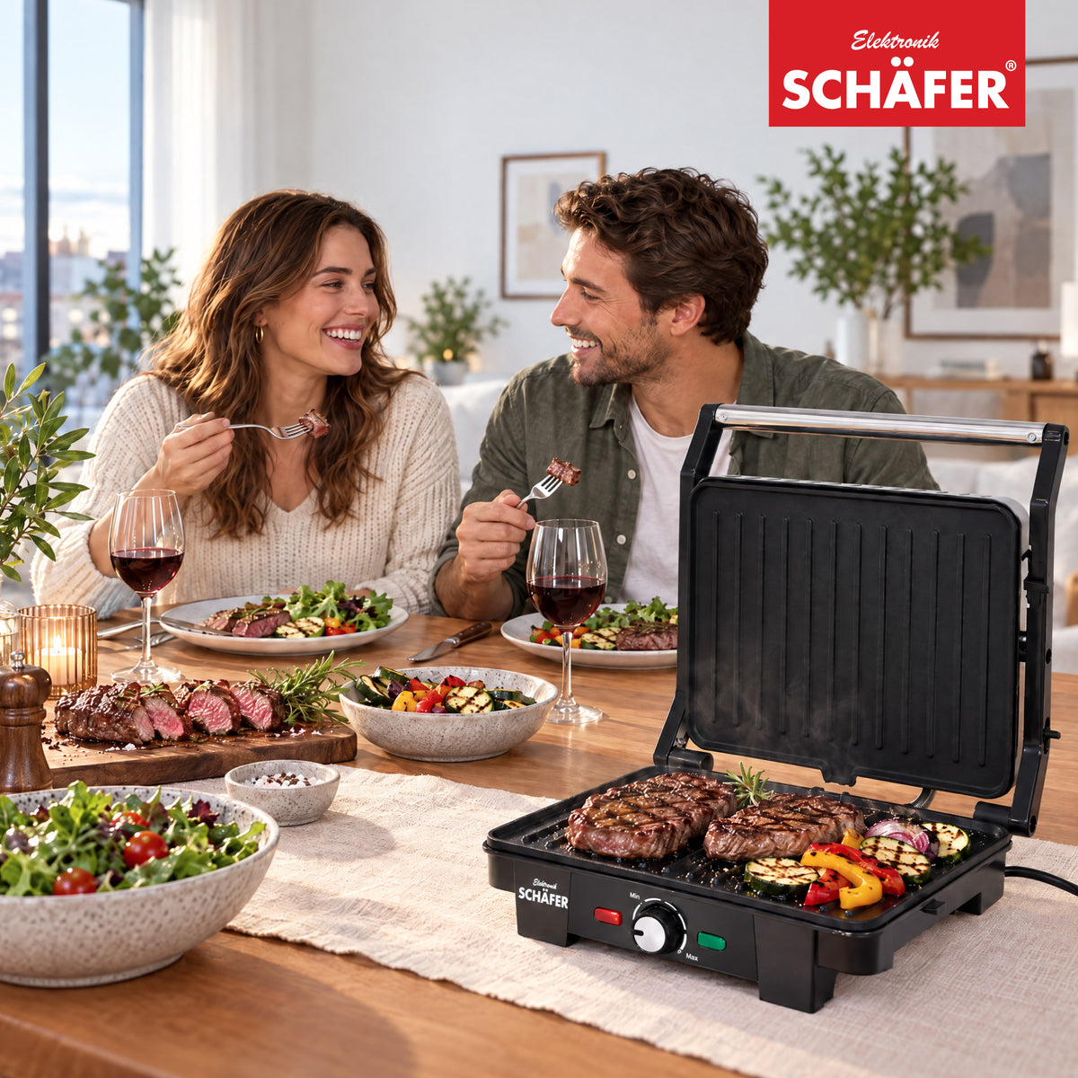 SCHÄFER Kontaktgrill 36,5 × 36 cm 2200 Watt – Ansicht 7