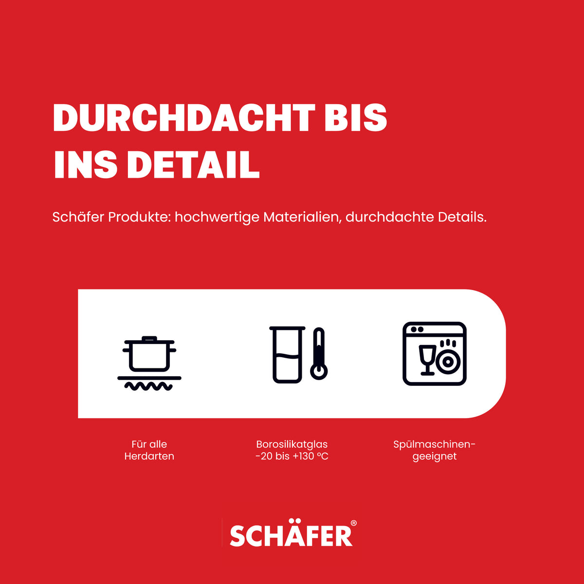 SCHÄFER Borosilikatglas Teekanne 900 ml Serie Nisa – spülmaschinengeeignet – Ansicht 5