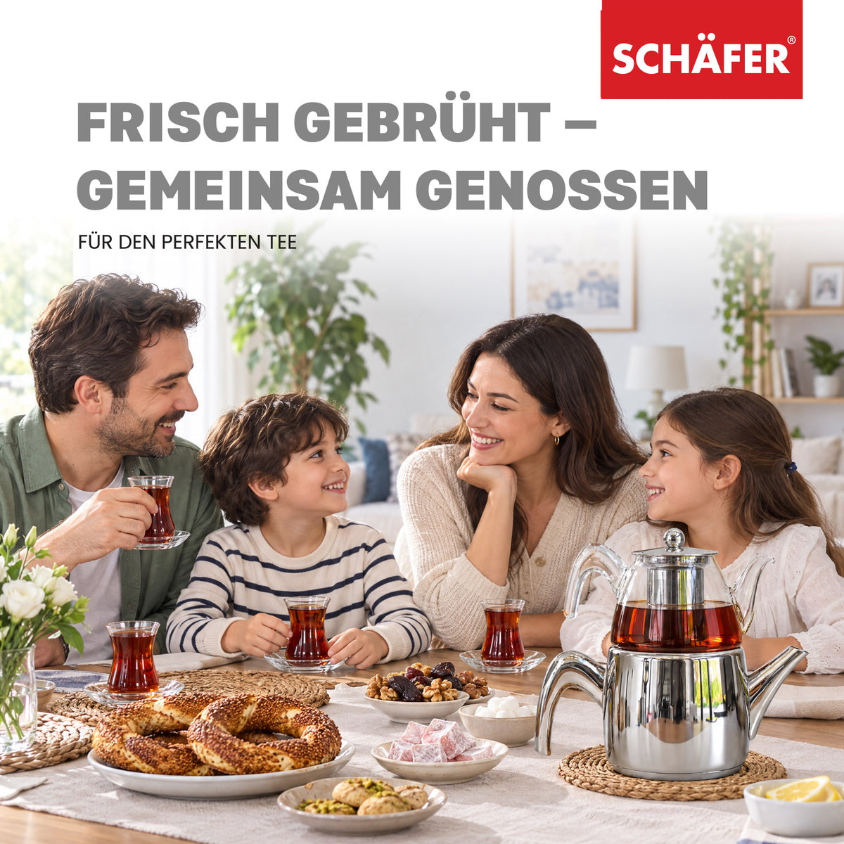 SCHÄFER Borosilikatglas Teekanne 900 ml Serie Nisa – spülmaschinengeeignet – Ansicht 7