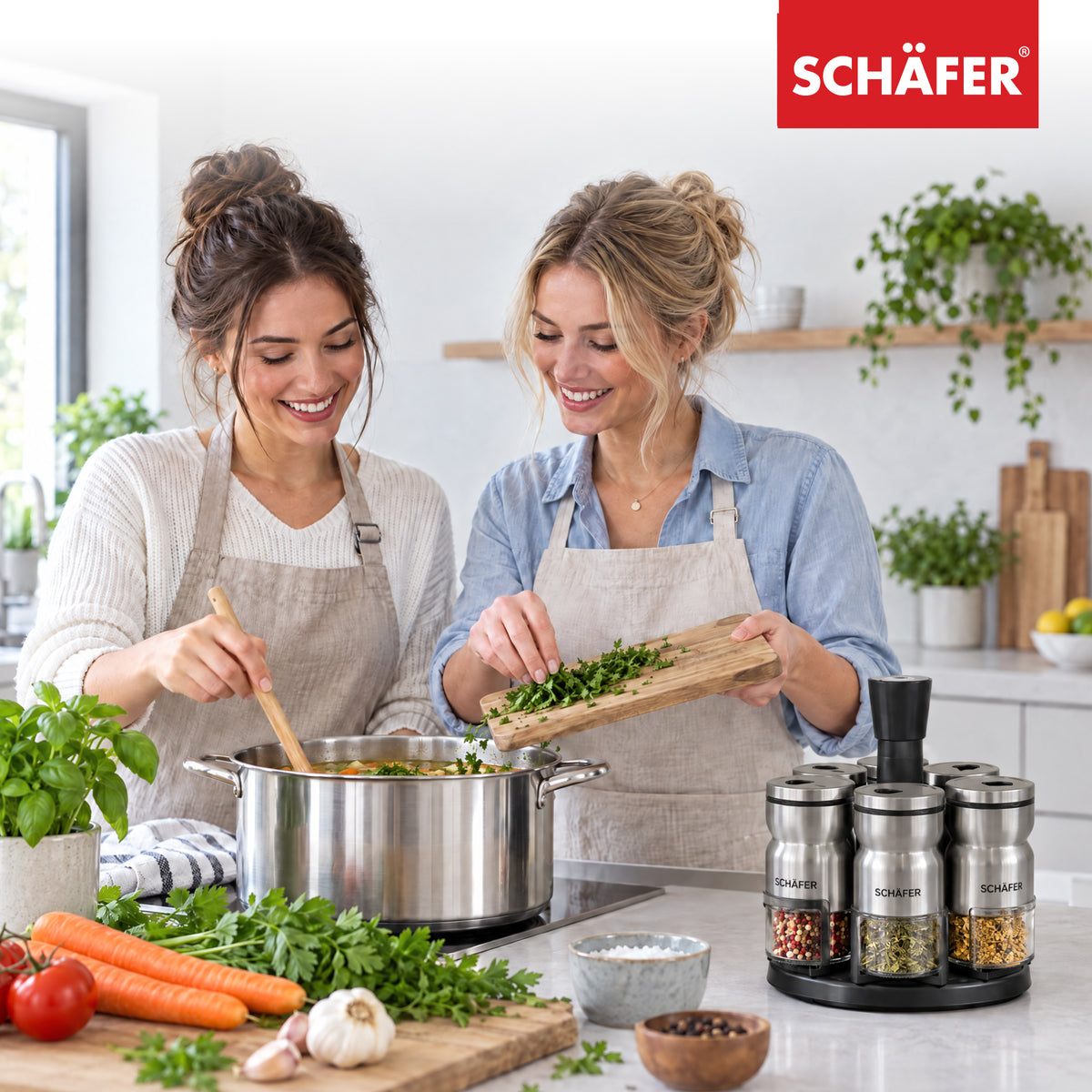 SCHÄFER 7-tlg. Edelstahl Gewürzständer 125 ml – Ansicht 8