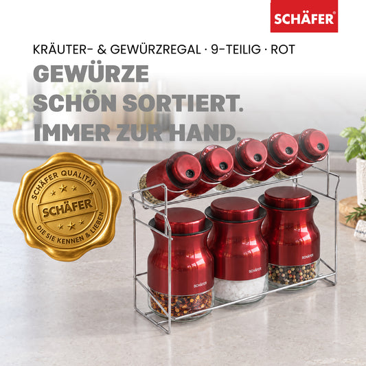 SCHÄFER 8-tlg. Gewürzregal Rot – Ansicht 2