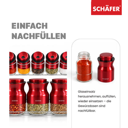 SCHÄFER 8-tlg. Gewürzregal Rot – Ansicht 3