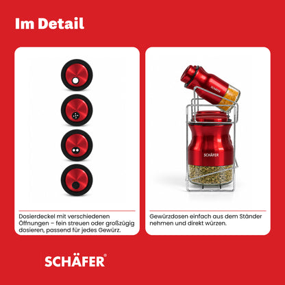SCHÄFER 8-tlg. Gewürzregal Rot – Ansicht 5