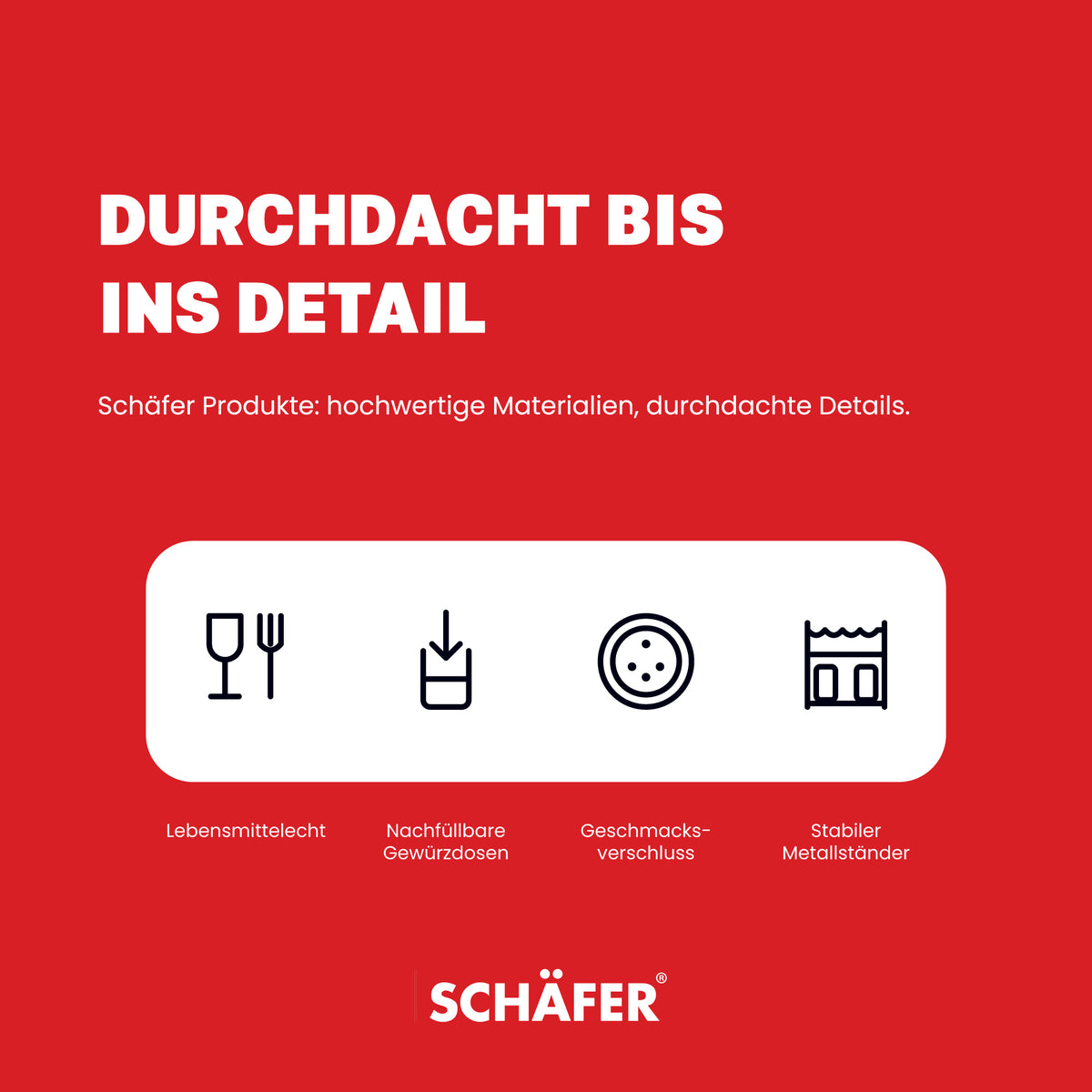 SCHÄFER 8-tlg. Gewürzregal Rot – Ansicht 6
