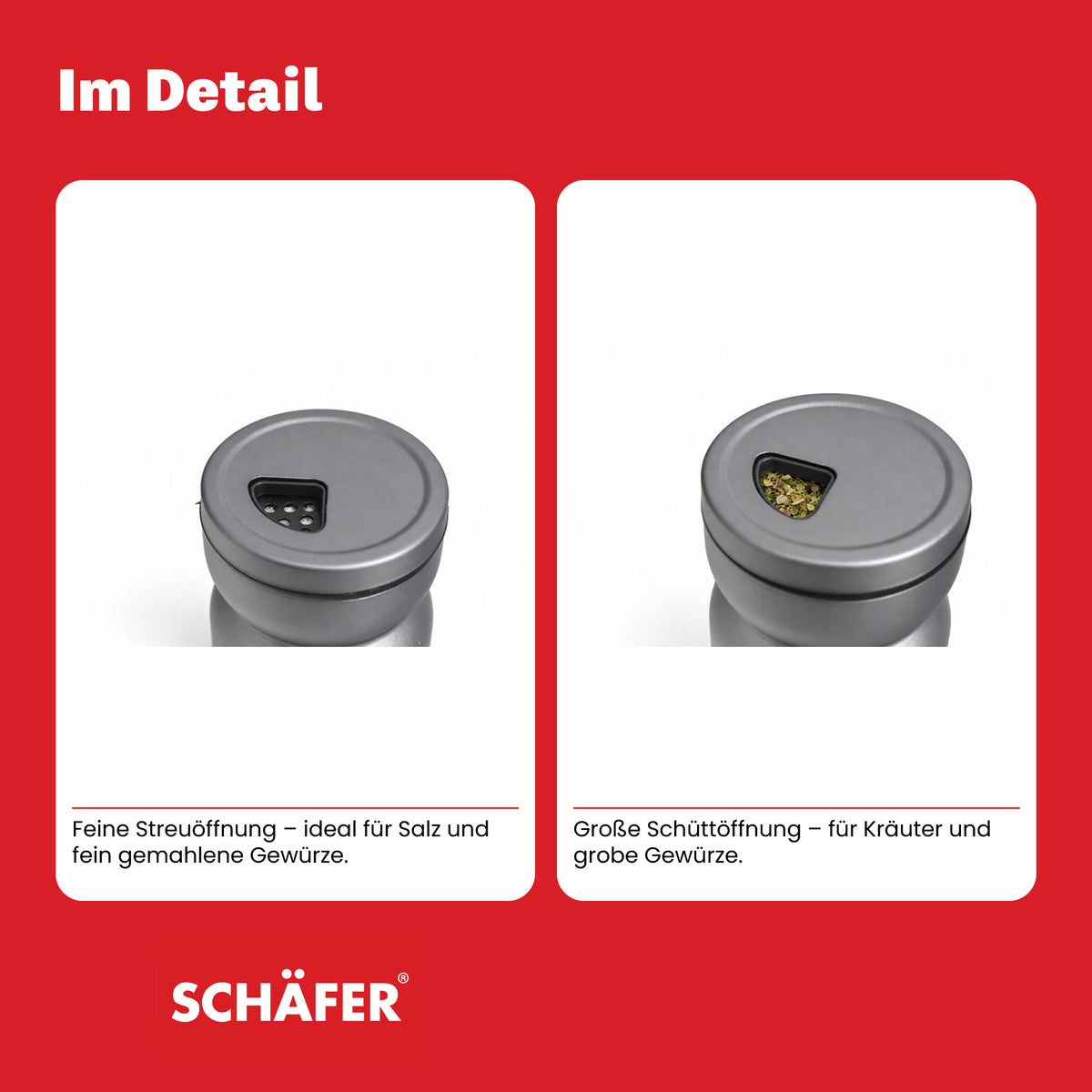 SCHÄFER 7-tlg. Gewürzständer 125 ml Grau – Ansicht 8