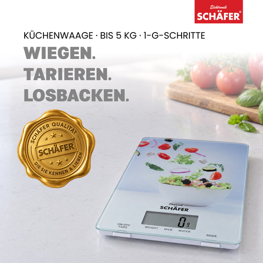 SCHÄFER Küchenwaage Motiv Salat bis 5 kg – Ansicht 2